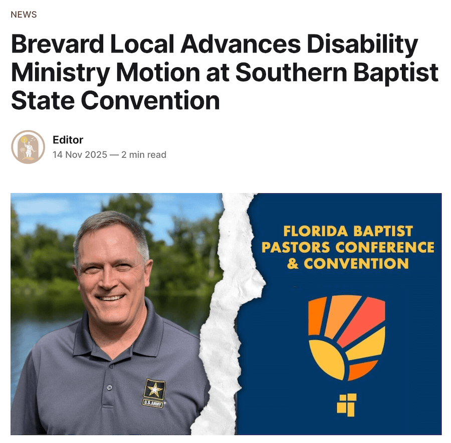 Operation Joshua Fall Fest Outreach THIS SATURDAY + Brevard Advances Disability Ministry Statewide